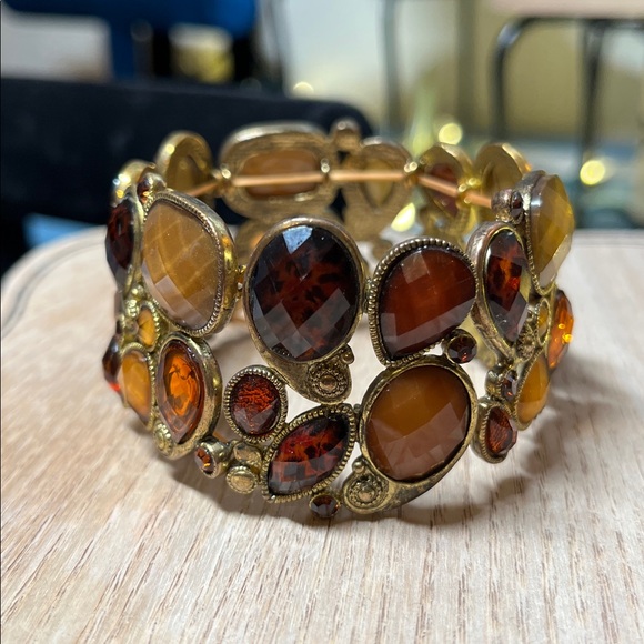 Gold stretch bracelet lot, lot of 4, beautiful - Picture 6 of 12